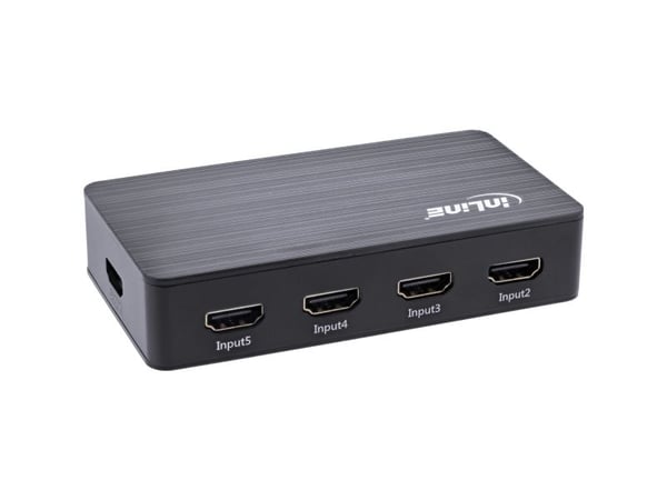 InLine 65019, HDMI, svart, 60 Hz, 6 Gbit/sek, 600 MHz, 4096 x 2160 piksler