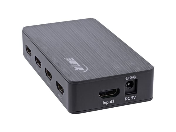 InLine 65019, HDMI, svart, 60 Hz, 6 Gbit/sek, 600 MHz, 4096 x 2160 piksler