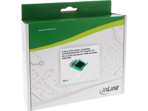 InLine 76617L, PCIe, SATA, Hankjønn, Lavprofil, PCIe 2.0, Aktivitet