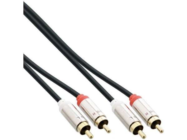 InLine 99263, 2 x RCA, Hankjønn, 2 x RCA, Hankjønn, 3 m, Svart