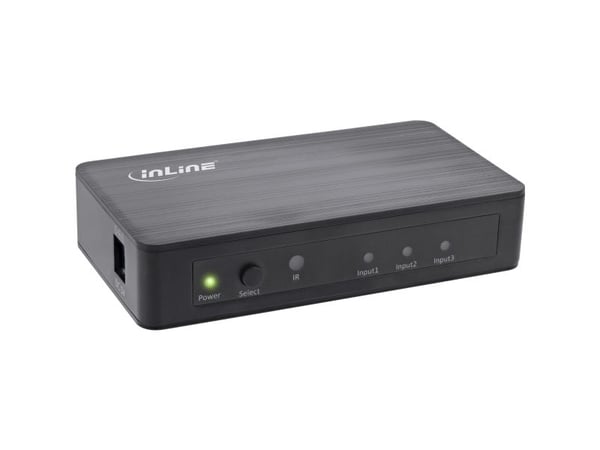 InLine 65018, HDMI, svart, 60 Hz, 6 Gbit/sek, 600 MHz, 4096 x 2160 piksler