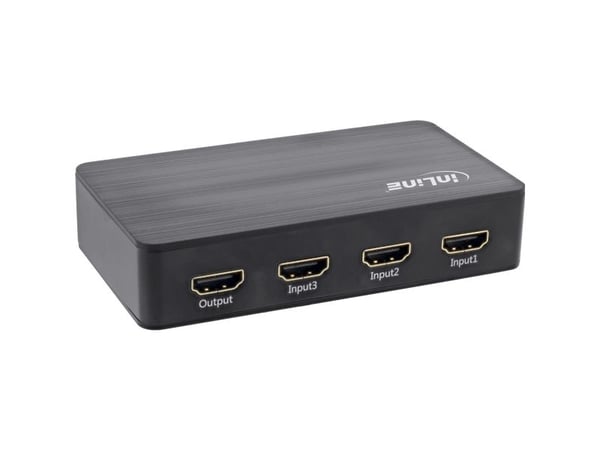 InLine 65018, HDMI, svart, 60 Hz, 6 Gbit/sek, 600 MHz, 4096 x 2160 piksler