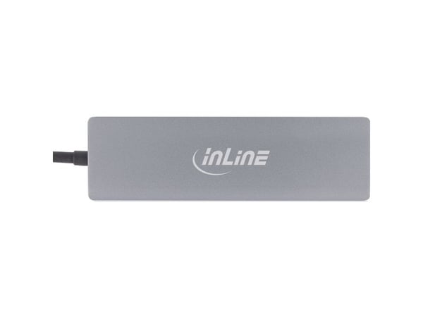 InLine 33271O, USB 3.2 Gen 1 (3.1 Gen 1) Type-C, HDMI, USB 3.2 Gen 1 (3.1 Gen 1) Type-A, 5000 Mbit/s, 3840 x 2160 piksler, Grå, Aluminium