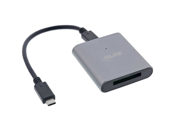 InLine 66771, CFexpress, Aluminium, Svart, 10000 Mbit/s, Aluminium, USB 3.2 Gen 1 (3.1 Gen 1) Type-C, 57 mm