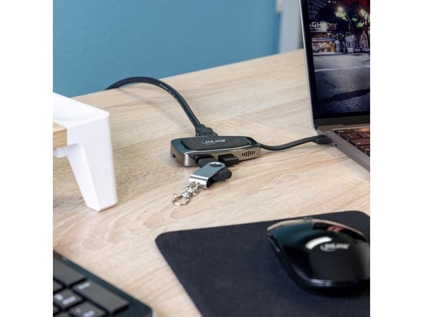 InLine 33272A, USB 3.2 Gen 2 (3.1 Gen 2) Type-C, HDMI, USB 3.2 Gen 2 (3.1 Gen 2) Type-A, USB 3.2 Gen 2 (3.1 Gen 2) Type-C, 10000 Mbit/s, 3840 x 216...