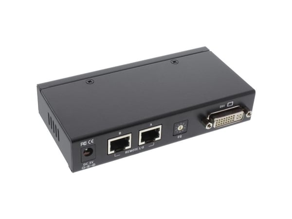 InLine 61640, Mottaker, Koblet med ledninger (ikke trådløs), 50 m, Cat5e, Sort, DVI-I
