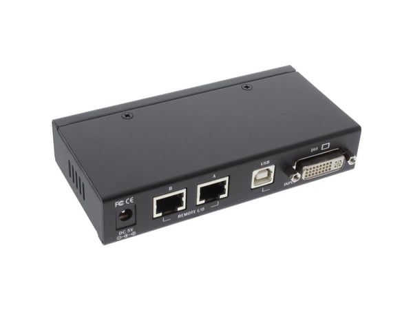 InLine 61640, Mottaker, Koblet med ledninger (ikke trådløs), 50 m, Cat5e, Sort, DVI-I