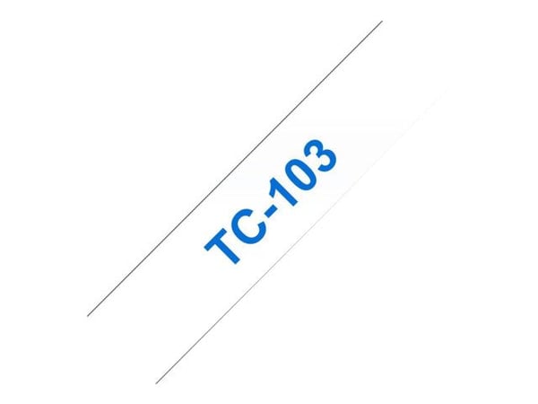 Brother TC103 - 12 mm x 7.7 m - blått på klart - laminert teip - for P-Touch PT-2000, PT-3000, PT-500, PT-5000, PT-8E