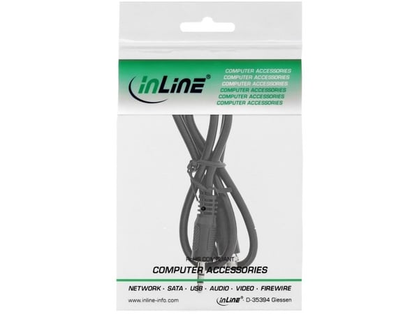 InLine 99303P, 3.5mm, Hankjønn, 3.5mm, Hunkjønn, 0,6 m, Sort