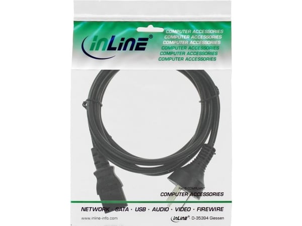 InLine 16655F, 5 m, Virtapistoke tyyppi I, C13 liitin