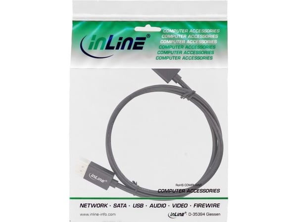 InLine 17201S, 1 m, DisplayPort, DisplayPort, Hankjønn, Hankjønn, 7680 x 4320 piksler