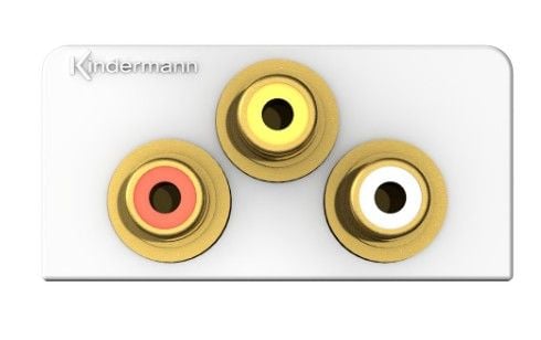 Kindermann 7456000530, 3 x RCA, 1 moduuli(a), Valkoinen, Muovi, 4,7 cm, 1 kpl