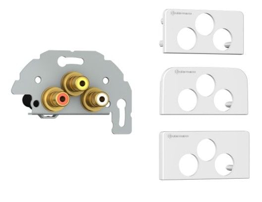 Kindermann 7456000530, 3 x RCA, 1 moduuli(a), Valkoinen, Muovi, 4,7 cm, 1 kpl