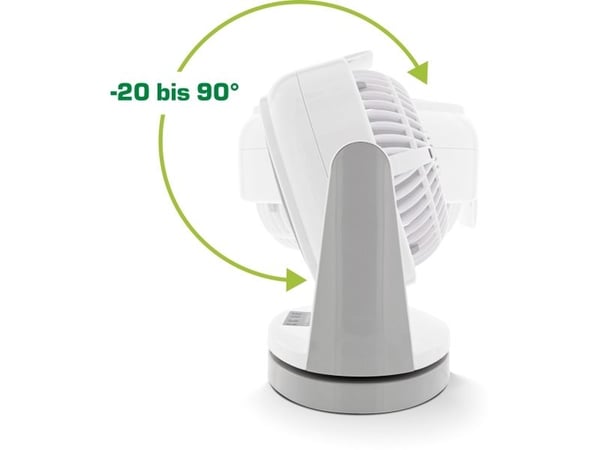 InLine 40161, Viftedrevet elektrisk romvarmer, Hvit, Bord, 57 dB, 110°, Berøringskontroll