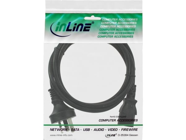 InLine 16655D, 5 m, Virtapistoke tyyppi I, C13 liitin