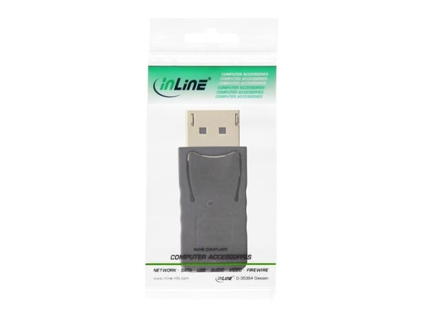 InLine 17196A, DisplayPort male, Mini DisplayPort, Musta