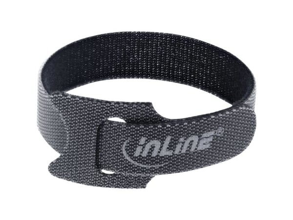 InLine 59943U, Koukullinen ja lenkillinen nippuside, Musta, 180 mm, 12 mm, 10 kpl