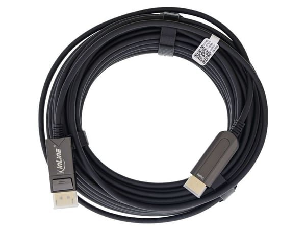 InLine 17180B, 15 m, DisplayPort, HDMI, urosliitin, urosliitin, suora, suora