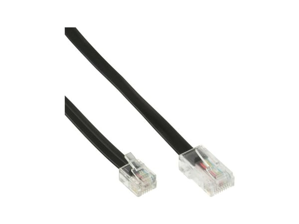 InLine 18648, 10 m, RJ45, RJ12, Sort, Hankjønn, Hankjønn