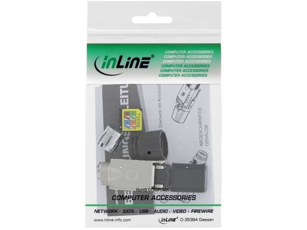 InLine 76204B, Svart, Rustfritt stål, 14 mm, 50 mm, 14 mm, 15 g, Polybag