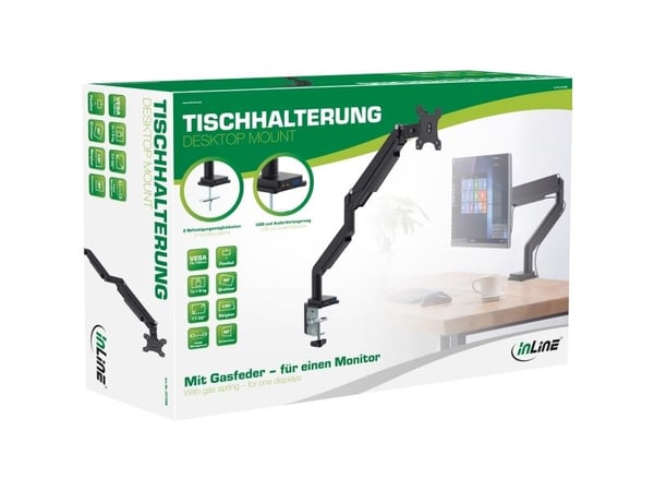 InLine 23158B, Klemmer, 9 kg, 43,2 cm (17"), 43,2 cm (17"), 100 x 100 mm, Svart