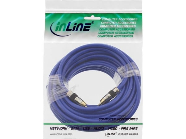 InLine 4043718108374, RCA, Hanstik, RCA, Hanstik, 25 m, Blå