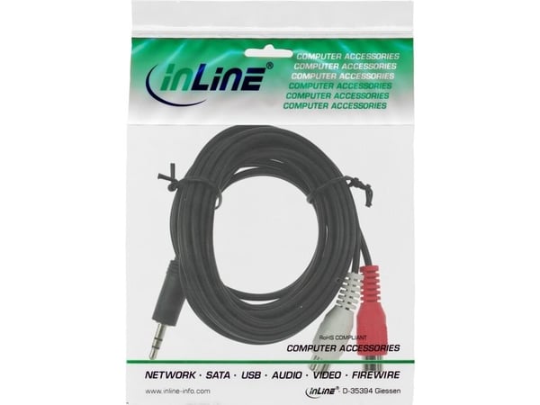 InLine 89941C, urosliitin, 3,5 mm, naarasliitin, 3 m, musta
