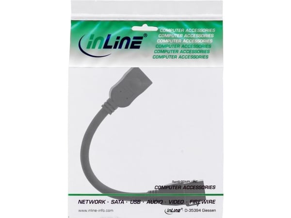 InLine 76206A, Svart, HDMI Type A (Standard), HDMI Type A (Standard), Hunkjønn, Hunkjønn, 22 mm