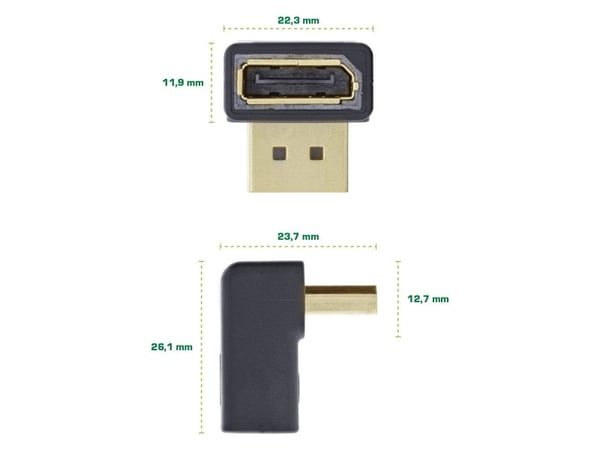 InLine 17199O, DisplayPort male, DisplayPort, Svart