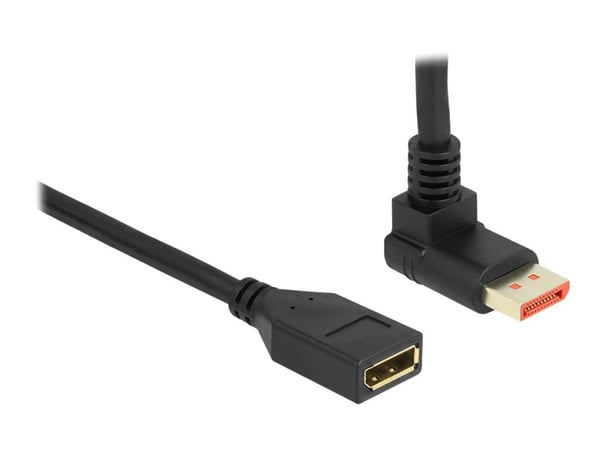 Delock - DisplayPort-forlengelseskabel - DisplayPort (hann) oppvinklet til DisplayPort (hunn) - DisplayPort 1.4 - 3 m - 8 K 60 Hz (7680 x 4320) stø...