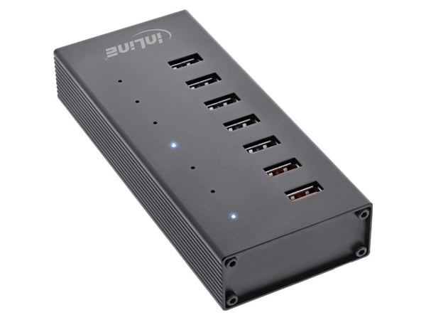 InLine 35395I, USB 3.2 Gen 1 (3.1 Gen 1) Type-B, USB 3.2 Gen 1 (3.1 Gen 1) Type-A, 5000 Mbit/s, Svart, Aluminium, DC