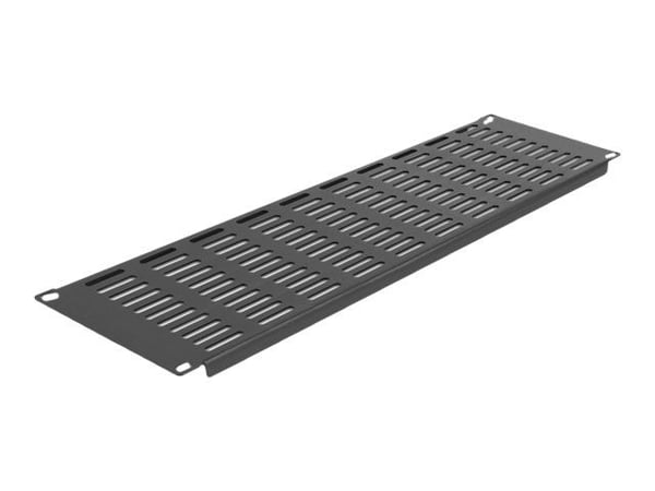 Delock - Rackpanel (vertikal) - med ventlasjonsspor - svart - 3U - 19"