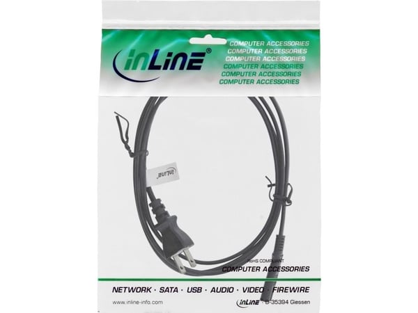 InLine 16654P, 1,8 m, NEMA 1-15P, C7 liitin, VCTFK, 250 V