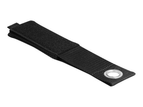 Delock - Kardborrefäste - tungt utförande med fästhål - 50.8 cm - svart (paket om 5)