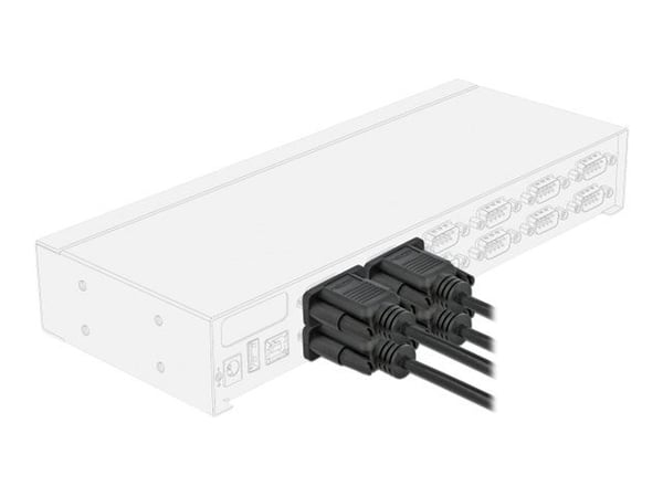 Delock - Null modem-kabel - DB-9 (hunn) til DB-9 (hunn) - 5 m - tommelskruer - svart