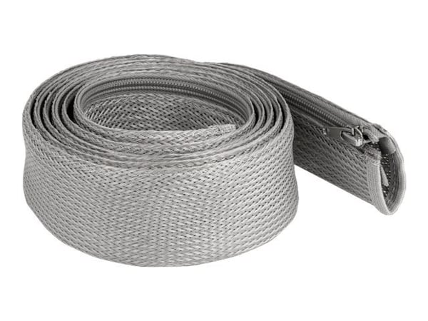 Delock - Flätad ärm - 50 mm diameter med blixtlås - 2 m - grå