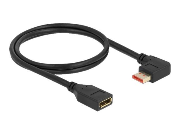 Delock - DisplayPort-forlengelseskabel - DisplayPort (hann) venstre-vinklet til DisplayPort (hunn) - DisplayPort 1.4 - 1 m - 8 K 60 Hz (7680 x 4320...