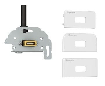 Kindermann 7456000582, HDMI, 1 moduuli(a), Hopea, Valkoinen, Muovi, 2,5 cm, 1 kpl