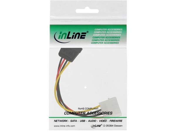 InLine 29670C, 0,3 m, SATA 15-pin, Hankjønn, Rett, Rett, Flerfarget