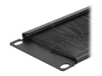 Delock Cable Management Brush Strip - Styringspanel for rackkabler med børste - svart - 2U - 19"