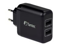 FANTEC SC-A224 - Strømadapter - 24 watt - 4.8 A - QC - 2 utgangskontakter (USB)