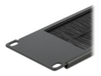 Delock Cable Management Brush Strip - Styringspanel for rackkabler med børste - svart - 2U - 19"