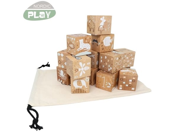 Puupalikat pyökistä 16 kpl NORDIC PLAY Nature (805-785)