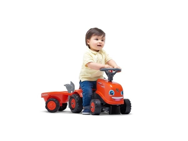 FALK Baby Kubota-ajotraktori perävaunulla, haravalla ja lapiolla (808-022)