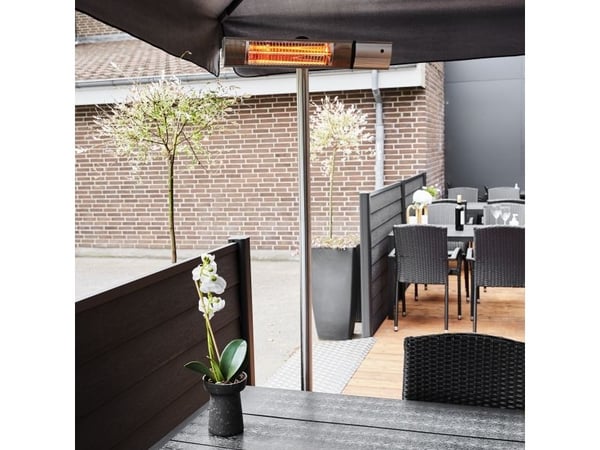HORTUS Terrassevarmer gulvmodel GT 500/1000/1500W sølv inkl. fjernbetjening (211-411)