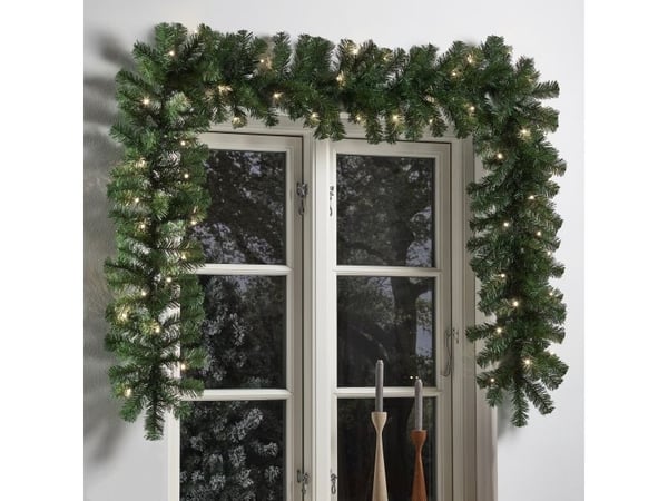 Nordic Winter Kunstig granguirlande 270 cm med lys, batteri (780-012)