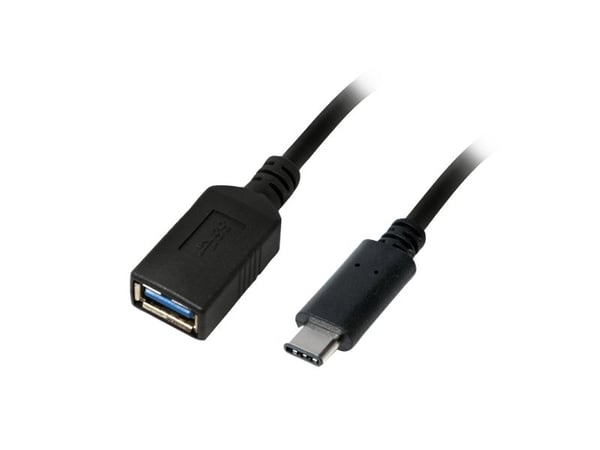 LogiLink USB C - USB A 0.15m, 0,15 m, USB C, USB A, USB 3.2 Gen 2 (3.1 Gen 2), Hankjønn/hunkjønn, Sort