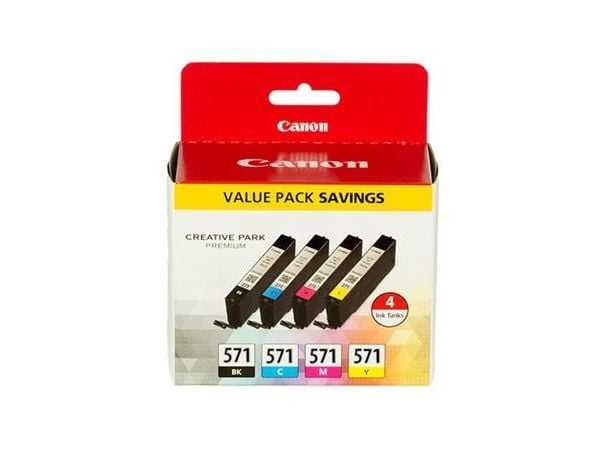 Canon CLI-571 C/M/Y/BK verdipakke - 4 pakker - 7 ml - svart, gul, cyan, magenta - original - blekktank - for PIXMA TS5051, TS5053, TS5055, TS6050, ...