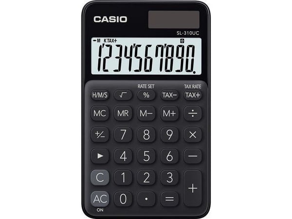 Casio SL-310UC - Kalkulator - 10 sifre - solcellepanel, batteri - svart