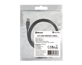 Msonic USB-A - USB-A USB-kabel 1,8 m Svart (MLU1218NK)